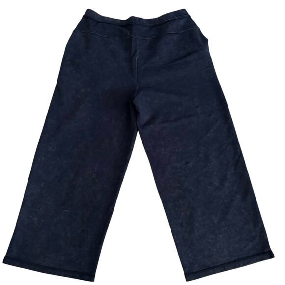 Habitat L Washed Terry Chili Flood Pants Wide Leg Navy Pockets Elastic Waist - Picture 4 of 8